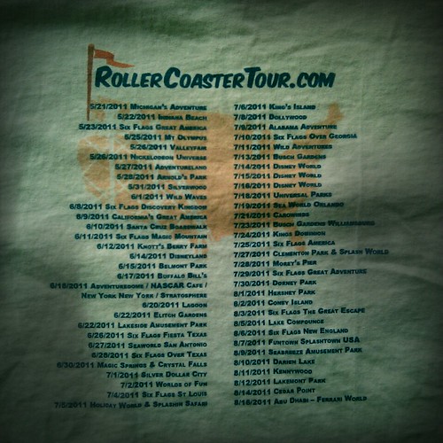 RollerCoasterTour.com shirt back